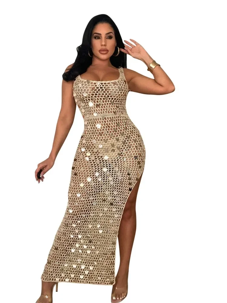 جديد مثير S - XXL هامش الترتر محبوك الكروشيه تونك الشاطئ التستر التستر فستان الشاطئ ملابس الشاطئ بحر الإناث النساء