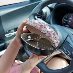 KLASSNUM Rhinestone Glitter Luxury Glasses Case Women Sparkling Sunglasses Box Bling Crystal Orgenizer Pressure Container New In
