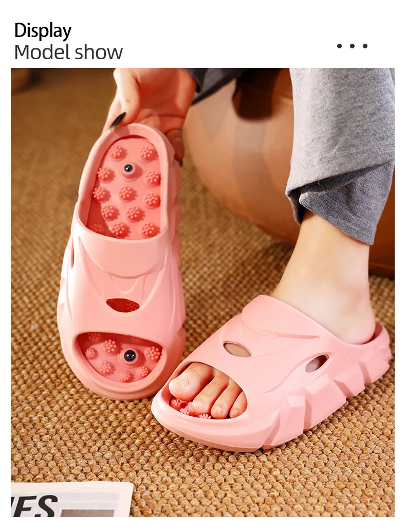 2026 Unisex Fußmassage-Slipper für Damen und Herren, Akupressur-Sandalen mit dicker Sohle und Hohldesign, Reflexzonen-Sandalen – Detail 16