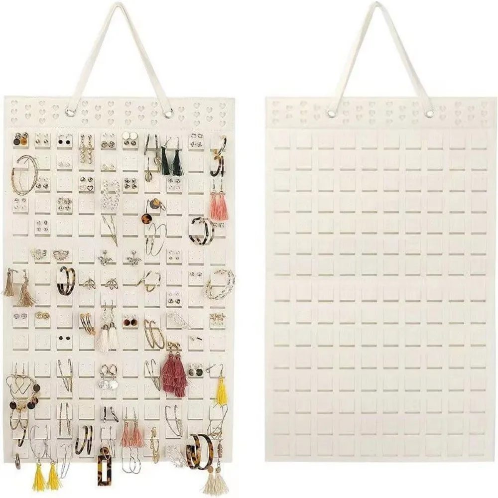 New Double Sided Wall Mounted Jewelry Bag Felt Hanging Necklace Display Stand Black Jewelry Organizer Home