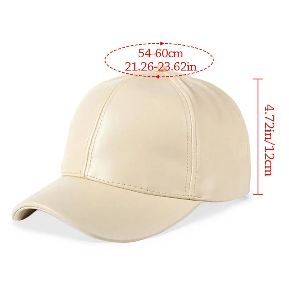 Fashion Outdoor Sports Leather Baseball Caps Autumn Winter Adjustable Soft Top Thermal Hats Hip Hop Warm Caps for Men Women