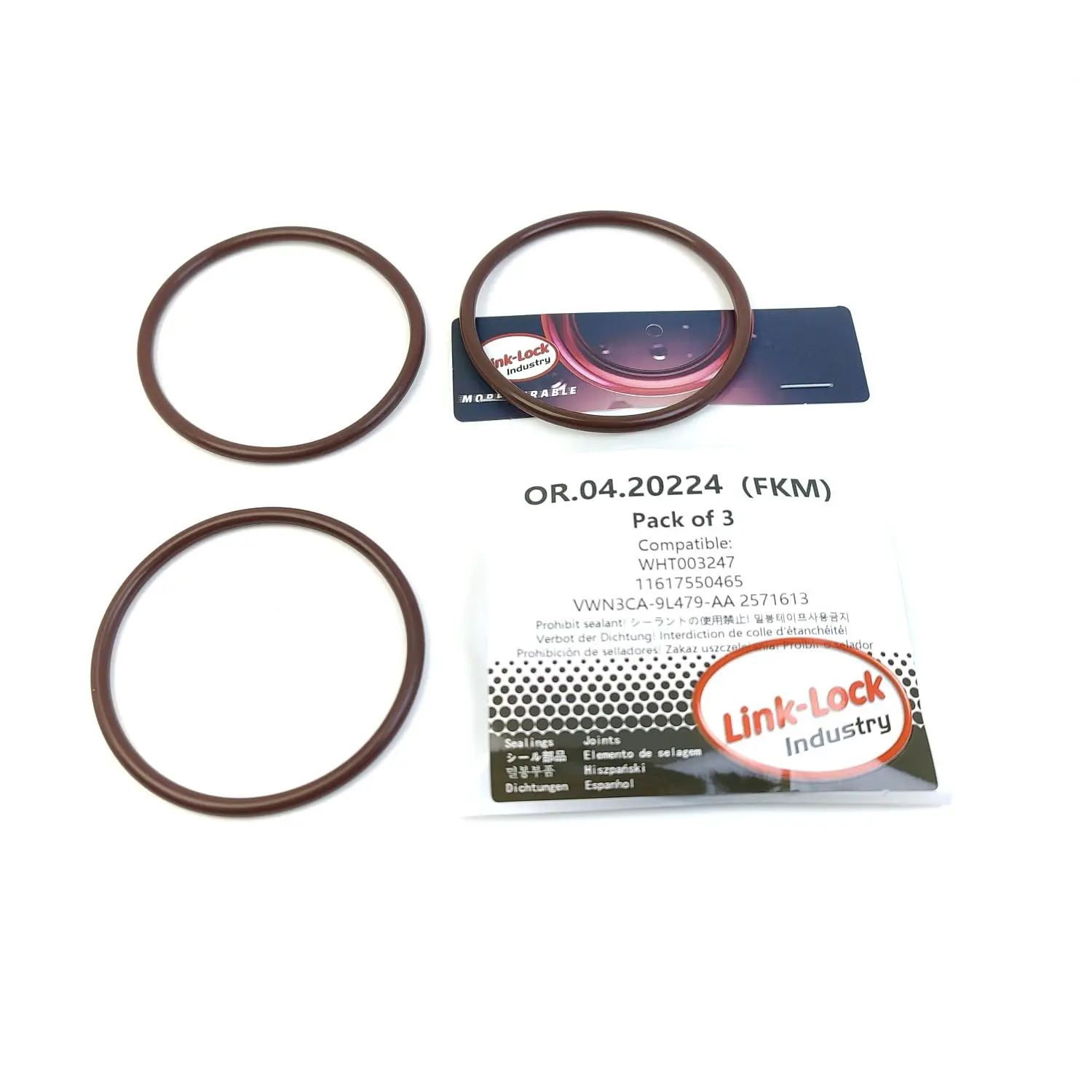 

LINK-LOCK 3PCS OR.04.20224 FKM Viton Sealing O-Ring Kit of Charge Air Hose WHT003247 11617550465 VWN3CA-9L479-AA 2571613 for AUD