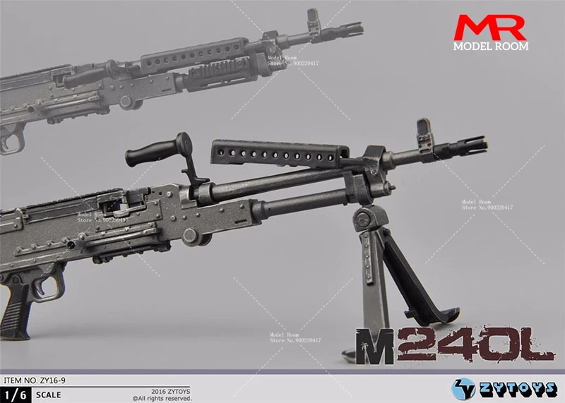 ZYTOYS ZY16-9 ZY16-10 1/6 Scale M240 Machine Gun Model 20cm Soldier Weapon Scene Props Fit 12'' Soldier Action Figure Body Dolls