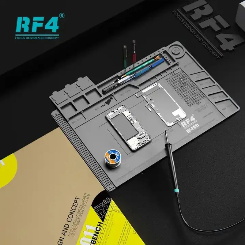 RF4 450*298mm RF-PO11 Antistatic Heat Insulation Pad Microscope Base Mat Mobile Phone Mainboard IC Chipping Soldering Platform