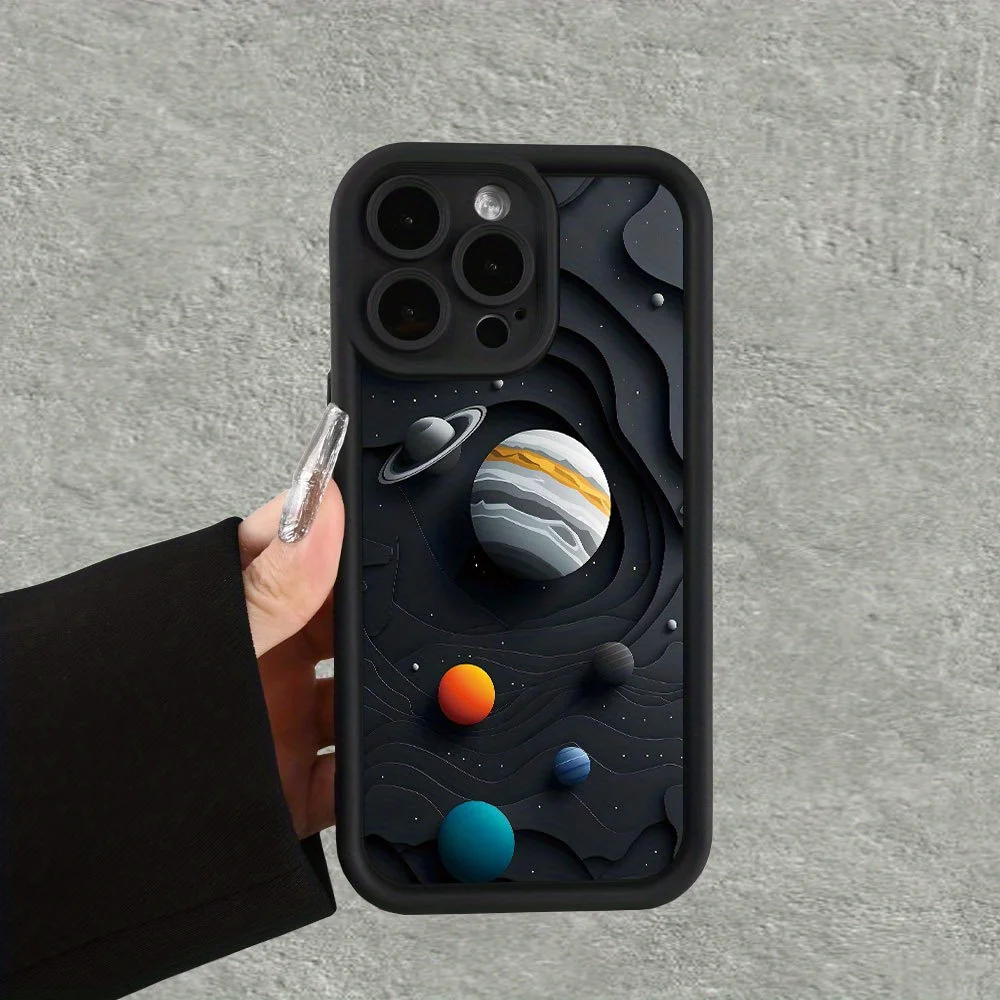 

Cosmic planet design pattern mobile phone case suitable for iPhone 17 16 15 14 13 12 11 Pro/ Max /Plus anti-fall and shockproof