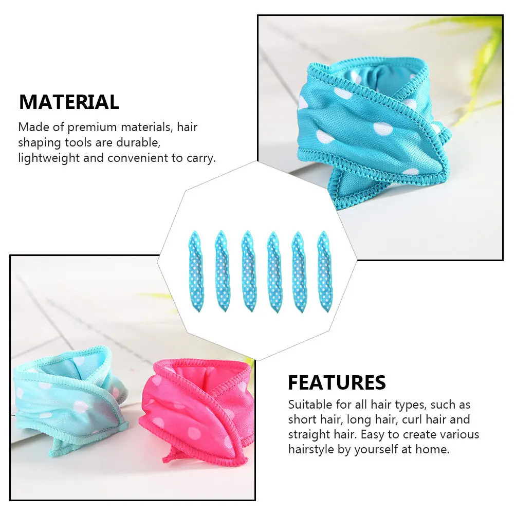 

6Pcs Sponge Hair Roller Tools for Women Blue Create Charming Wavy Hairstyles At Home Easily Hair Roller Hairdo Tools