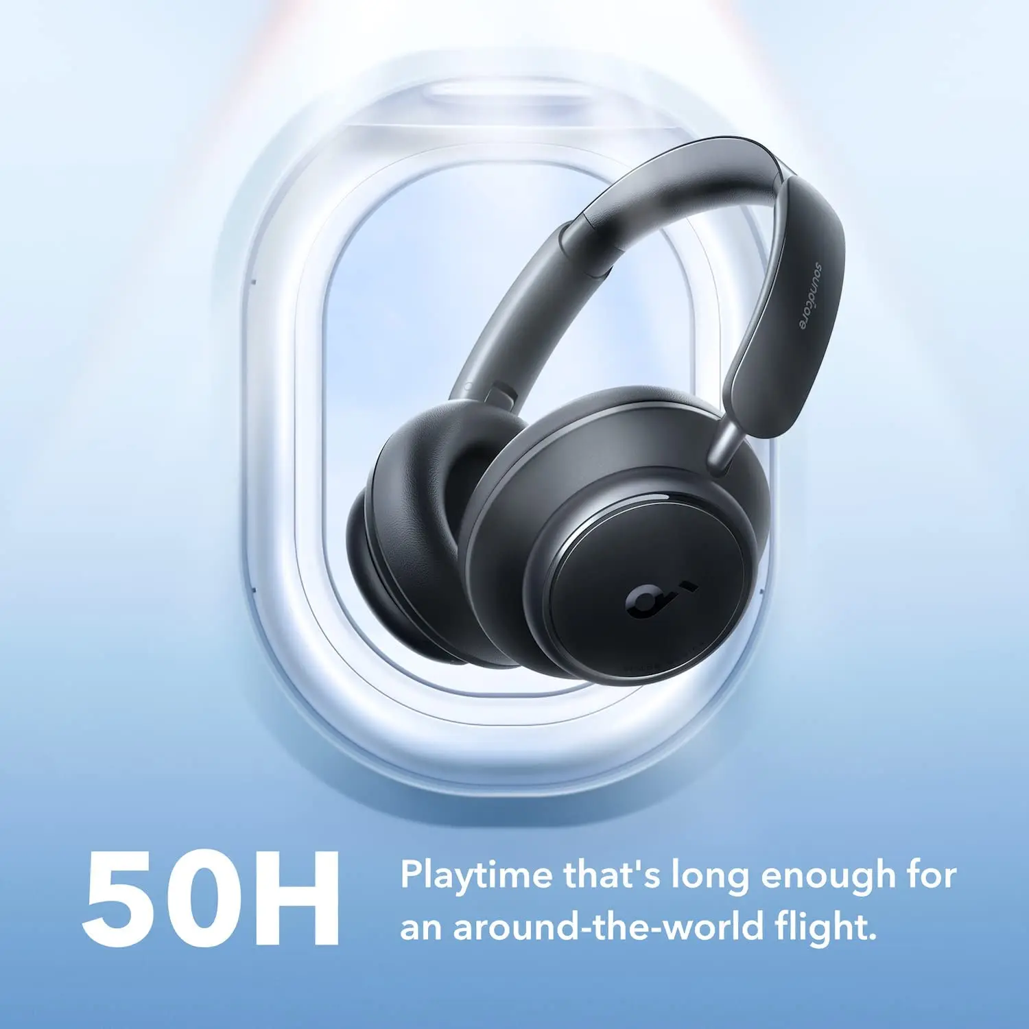 TLF Soundcore by Anker Space Q45 Adaptive Noise Cancelling Headphones High Fashion Portable Music Blue Tooth Wireless Travel Hea