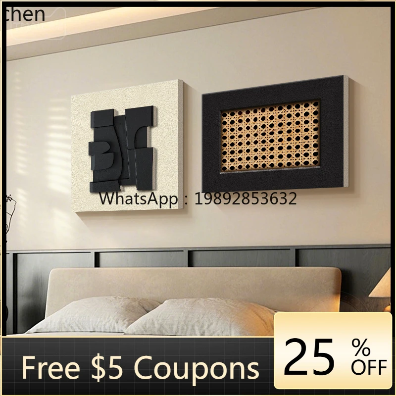 

Bedroom Headboard Decorative Painting Abstract Retro High-end Feel Three-dimensional Sandstone Hanging