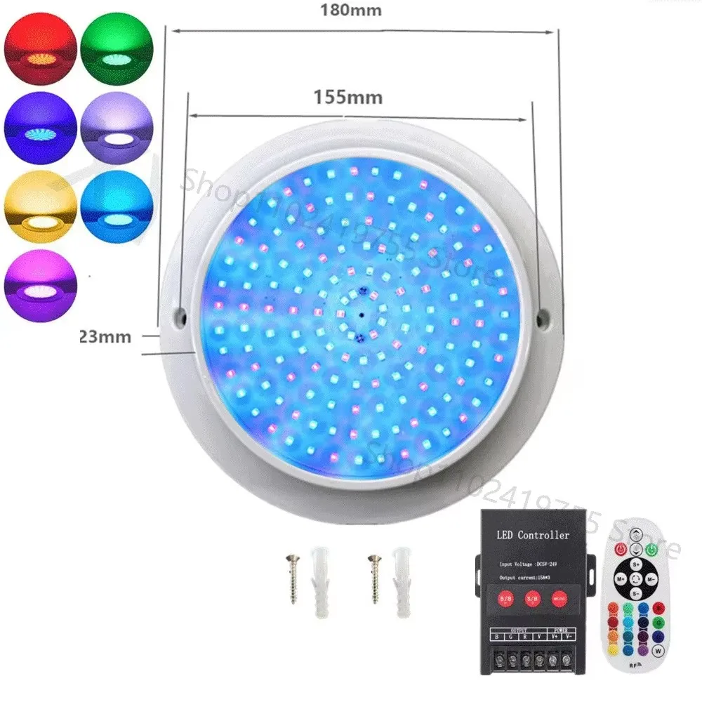 

RGB LED Pool Light 25W RF Radio Frequency Control DC12V Waterproof Outdoor/Indoor Underwater Landscape Lamps Fountains and Pools