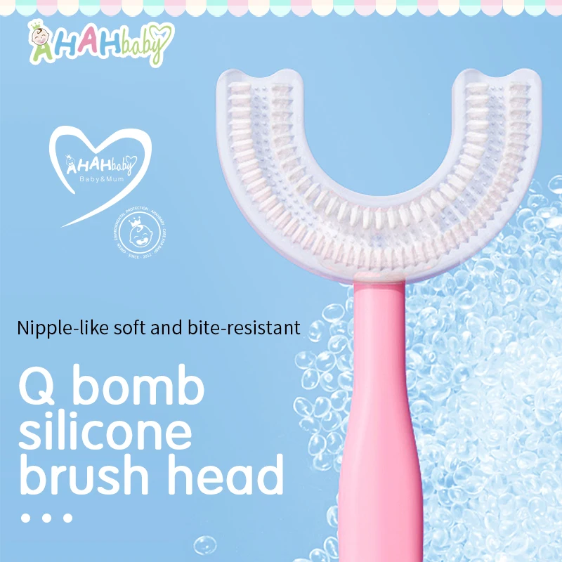 360 U-shaped Baby Toothbrush Silicone Kids Tooth Brush Children Teeth Brush Infant Teeth Oral Care Cleaning for Toddlers Bebes