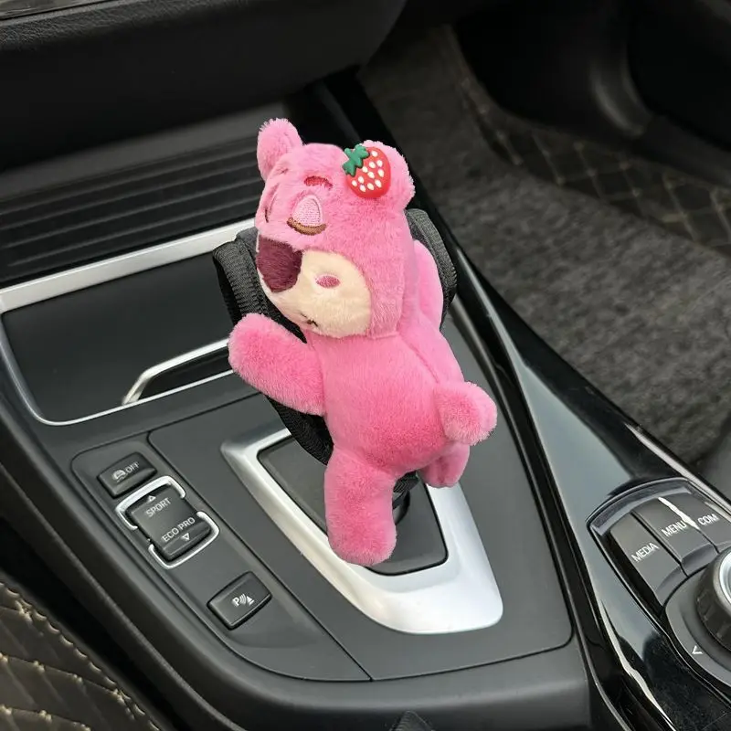 Cute Cartoon Bear Universal Car Accessories Gear Shifter Cover Handbrake Mirror Case Plush Auto Seat Belt Interior Decoration