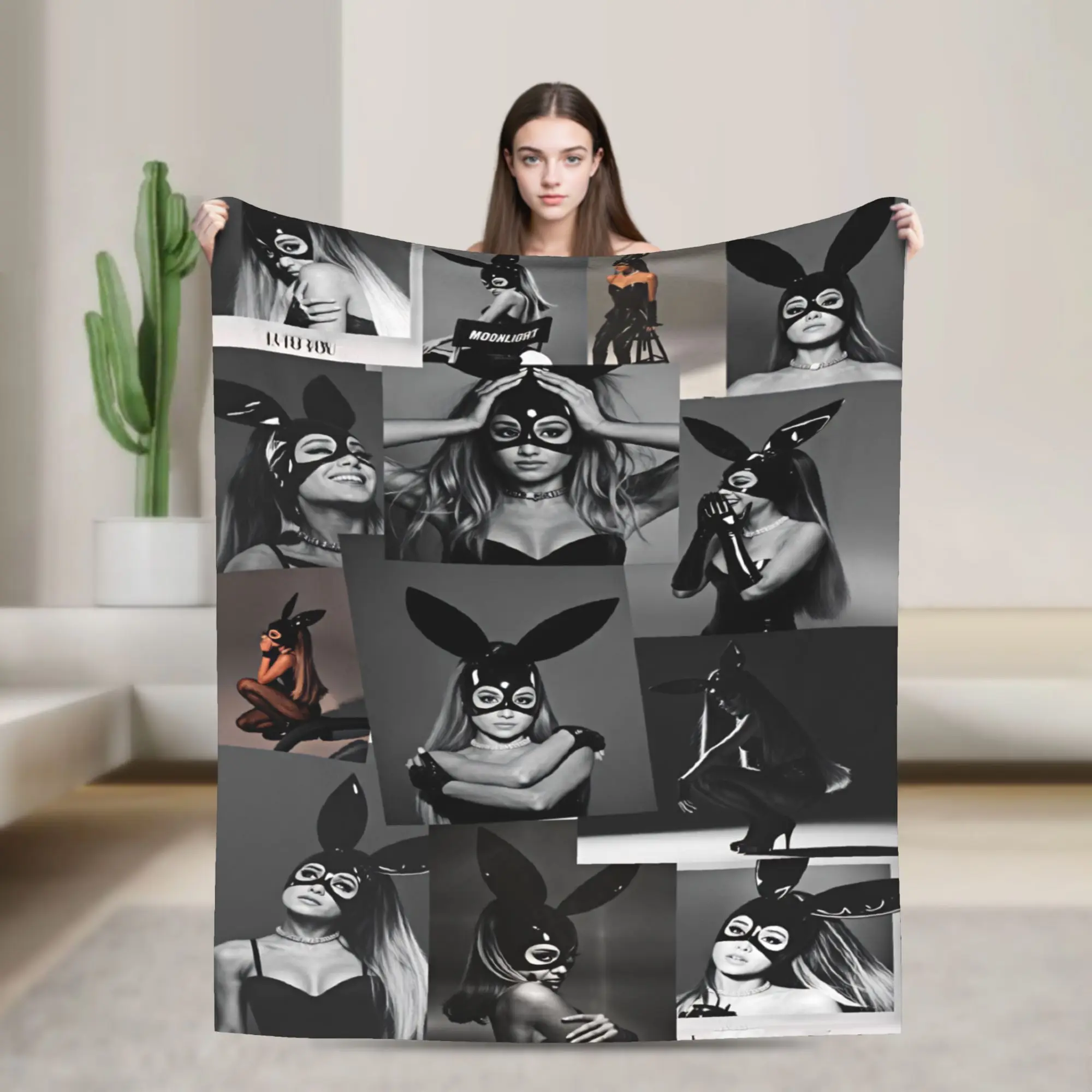 Ariana Grande Flannel Blanket Spring  Soft Throw Blanket for Children Bedroom Comfortable Bedspread Sofa Bed Cover