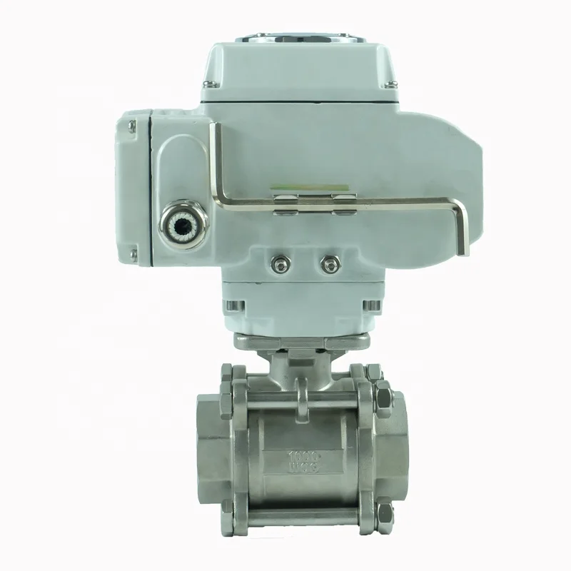 electric 3pc ball valve stainless steel  304 316 motorized flow control valve 12V electric actuator ball valve