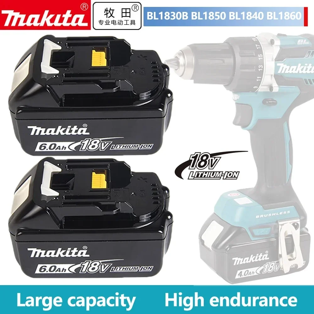 Makita batería recargable de iones de litio, 18V, 6.0Ah, LXT, BL1860B, BL1860, BL1850, Makita, Original