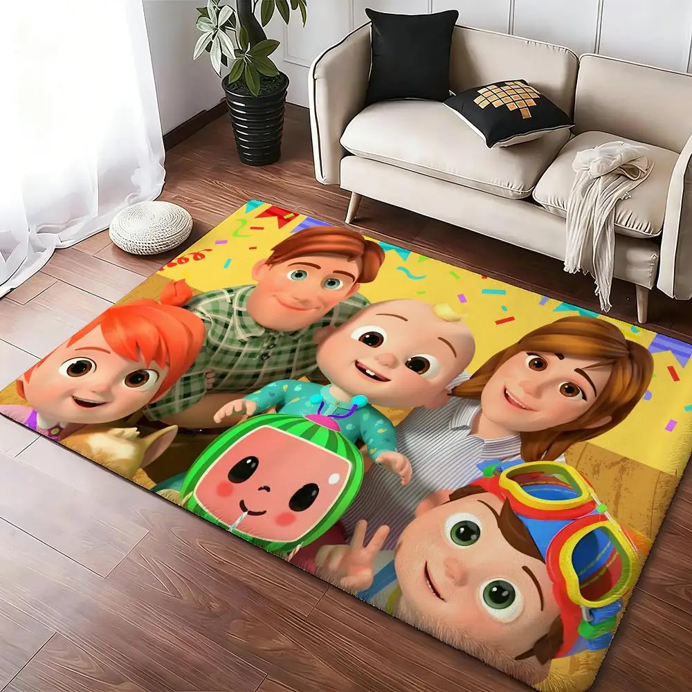 Alfombra bonita C-CoComelon, cómoda alfombra de franela suave y gruesa antideslizante para sala de estar, dormitorio, cocina, alfombras decorativas