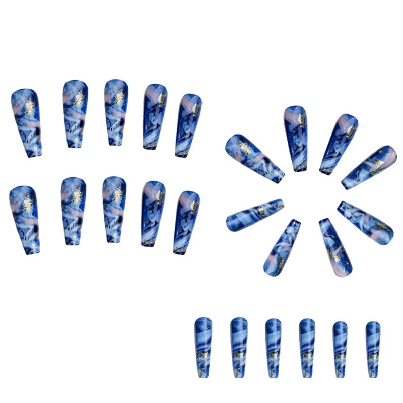 

-A23G 24Pcs Wearable Nail Patches Nail Art Chips Ins Style Hot Girl False Nails Detachable Press On Nails