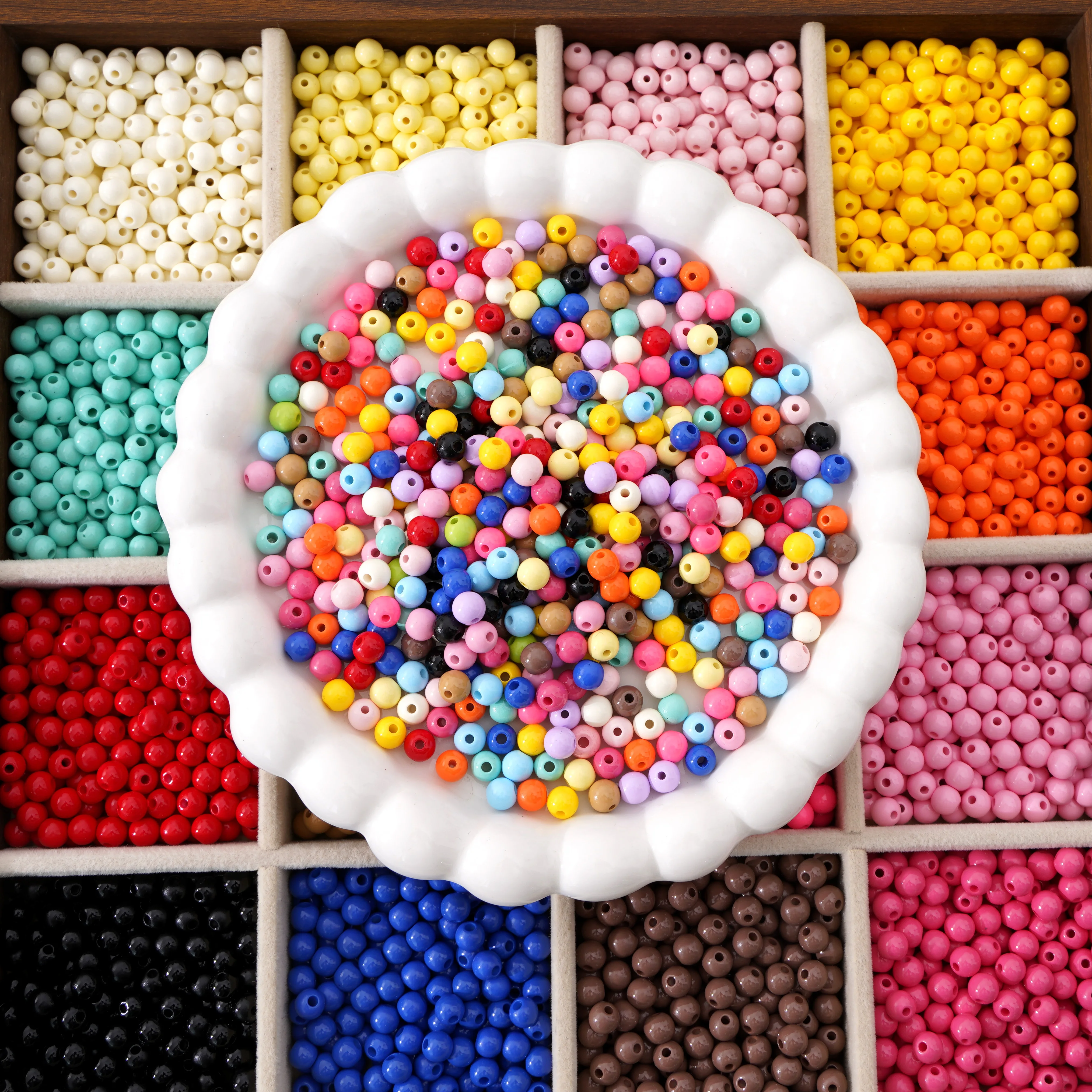 

10pcs Candy beading Colorful Acrylic Beads Ball Loose Spacer Beads Gifts for Making DIY Jewelry Girls Bracelet Accessories