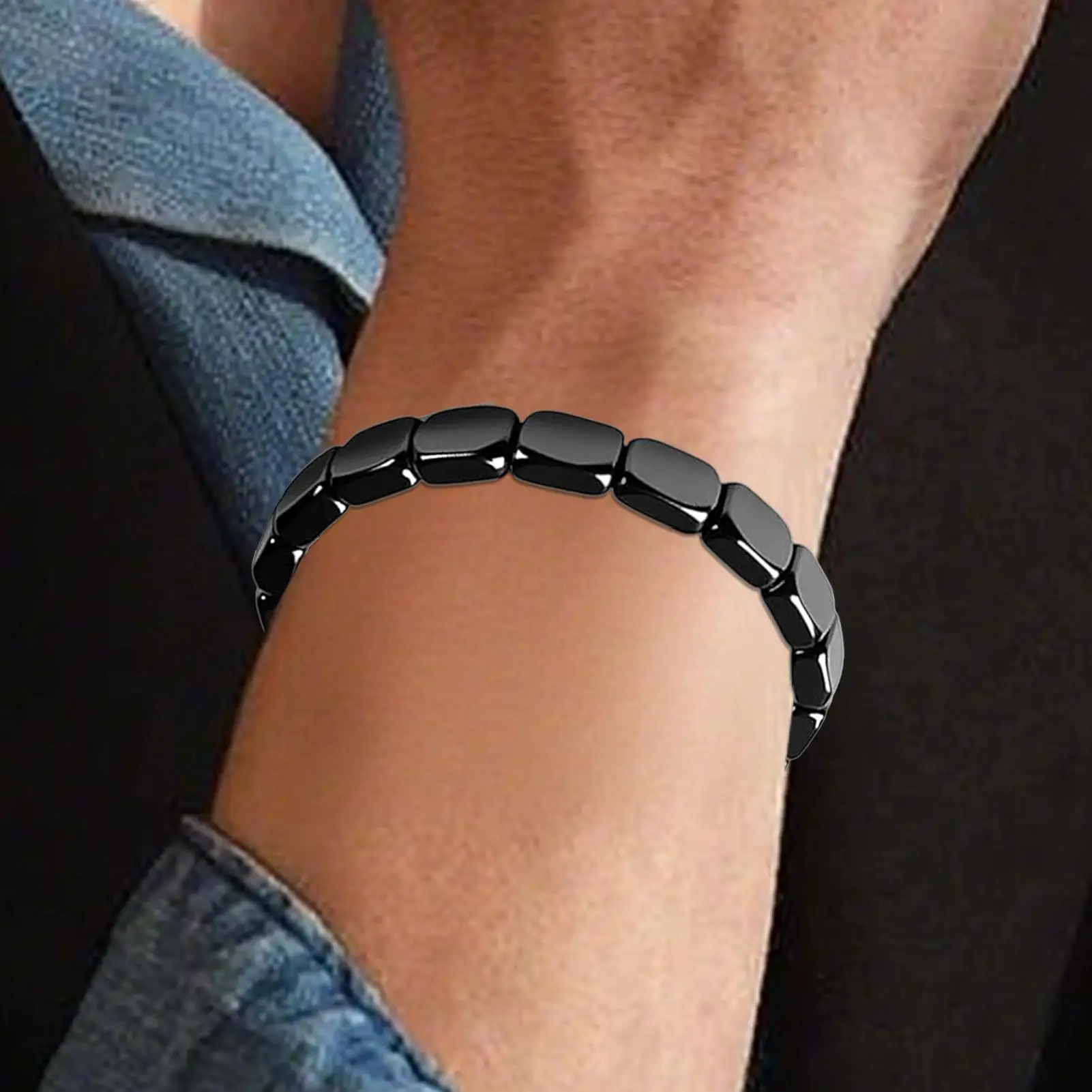 HematiteBracelet For Men Reclaim Your Edge Confidence Natural HematiteStone Beaded Stretch Healing Bracelets Gift Jewelry
