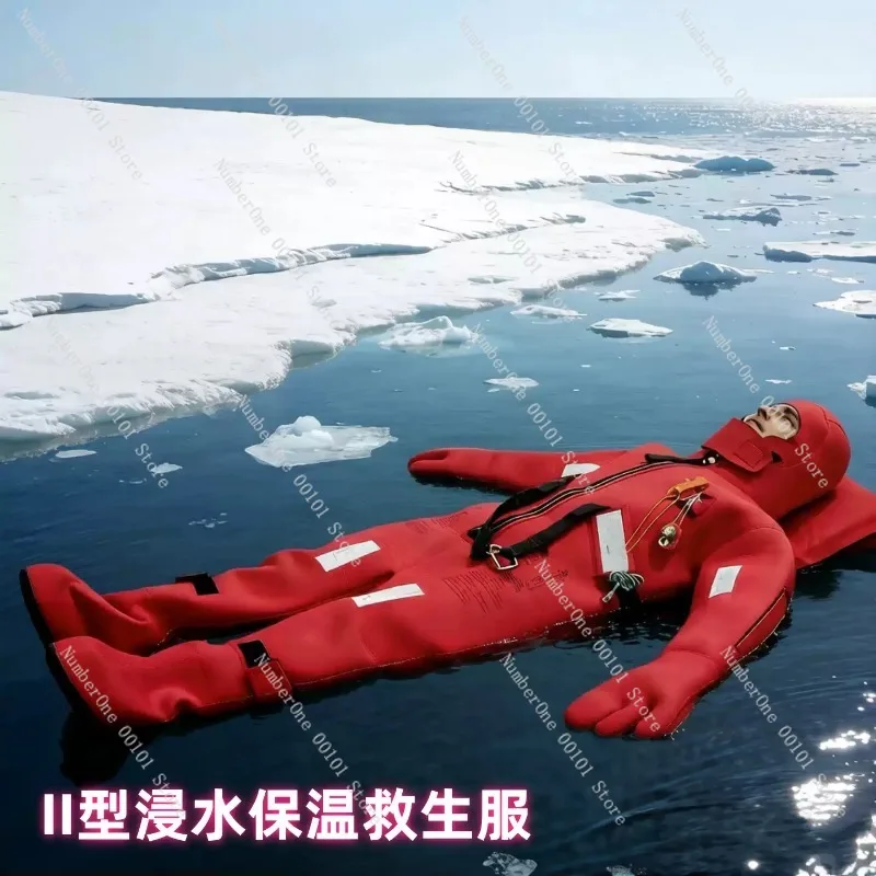 Traje de Inmersión Aislado Marino, Traje de Supervivencia Térmico para Barcos, Protección SOLAS contra Agua Fría en Alta Mar