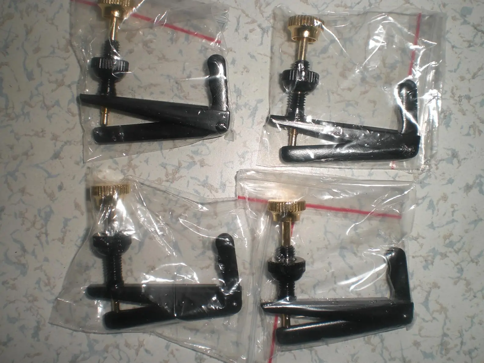 4 PCs Brand New Quality Cello String Adjusters 3/4-4/4 Quality Cello Fine Tuner Black & Gold Color