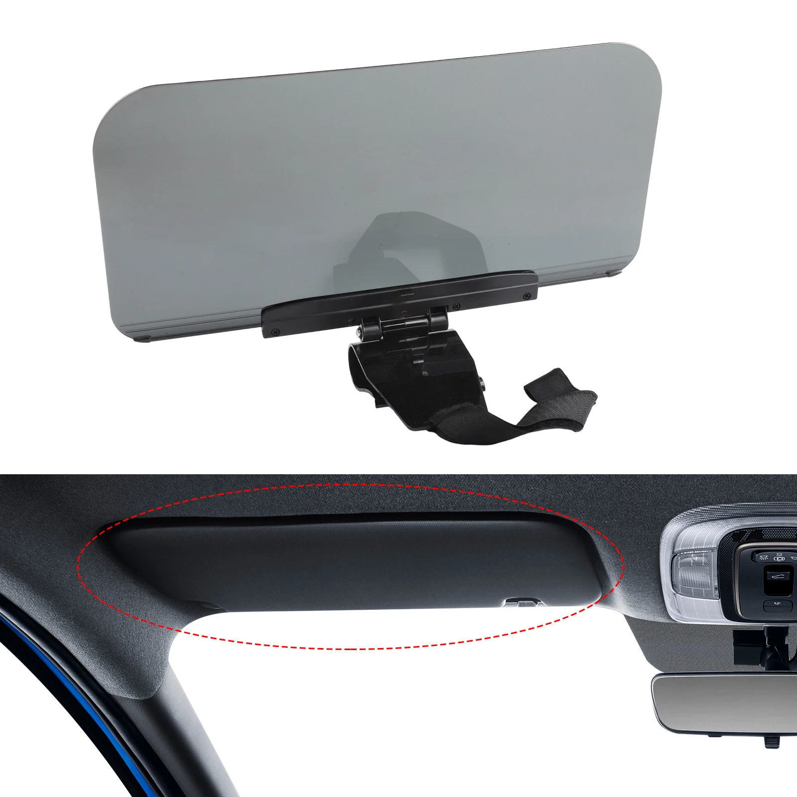 Adjustable Sun Visor Anti-Glare Shield Wear-Resistant Material 180 Degrees Rotatable Lens Filter Strong Sunlight Shade Sunshade