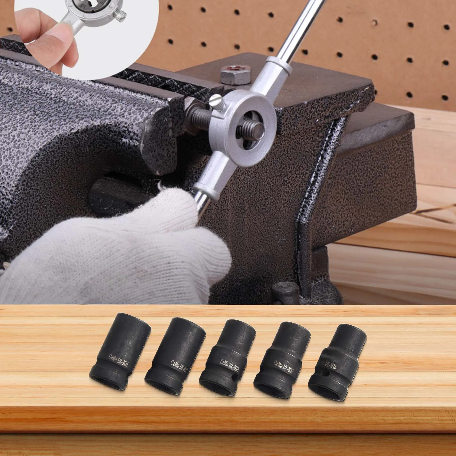 

10pcs 1/2 Inch Driver Suqare Screw Tap Socket Double Head Suqare Tap Socket Adapter For Electric Driver Wrench 6-24mm Power Tool