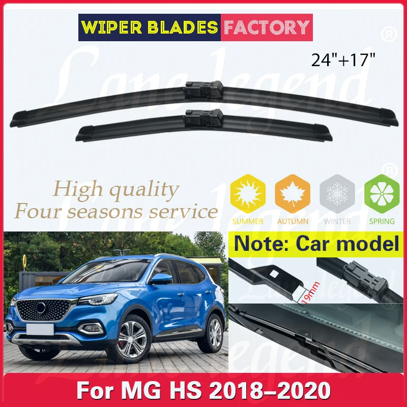 

Wiper Front Wiper Blades For MG HS MGHS 2018 2019 2020 Windshield Windscreen Clean Window Rain Brushes 24"+17" Car Accessories