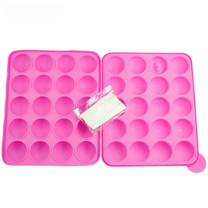 20 Holes Silicone Cake Pop Mold Lollipop Maker Baking Cake Mould Candy Chocolate Bar Mold Kitchen Accessories Decorating Tools