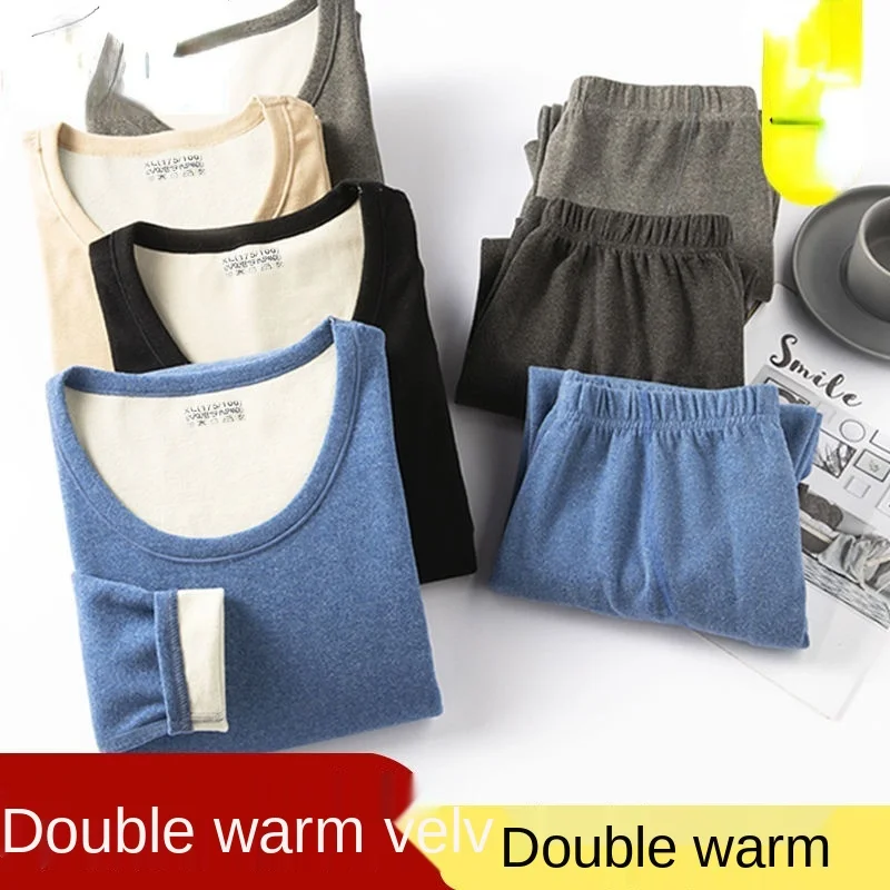 Winter Thermal Underwear Sets Men Blue Warm Casual Underwear Hight Stretch Long Johns Set Women Thermal Pajamas