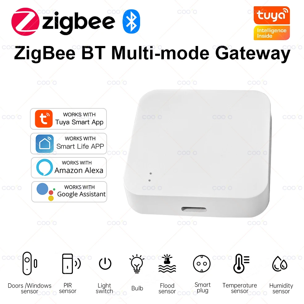 Tuya Zigbee Bluetooth Multi-mode Gateway Hub Smart Home Wireless Bridge Smart Life App Control Automation Device Work with Alexa