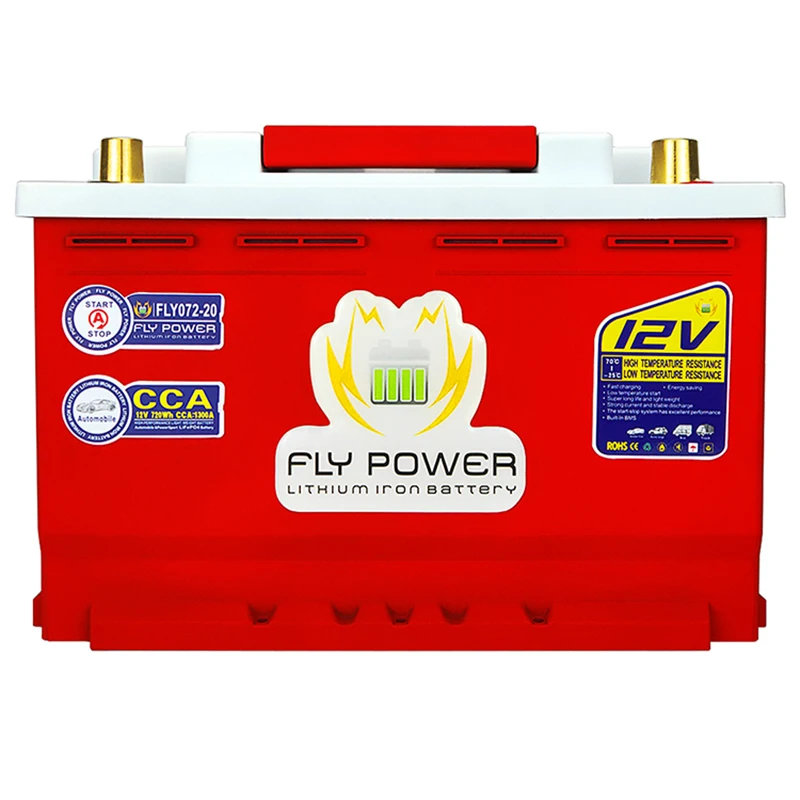 072-20 12.8V 70AH CCA 1300A High Power Jump Starter Car LiFePO4 Built-in BMS Voltage Protection Lithium Iron Start Battery