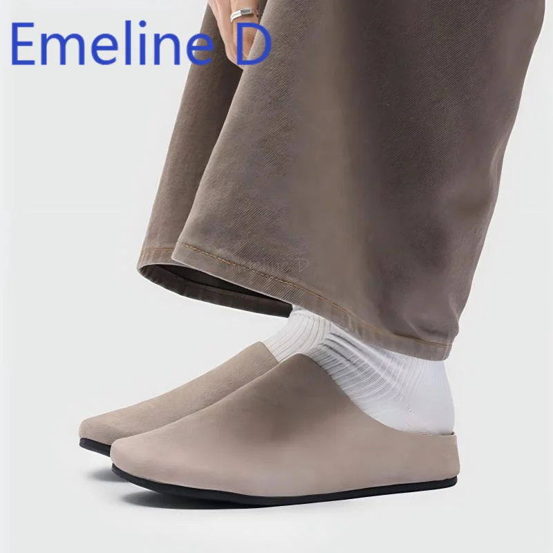 Brown Round Toe Flip Flops Trendy Men's Minimalist Style Versatile Breathable Worn Outside Casual Comfortable Flat Slippers