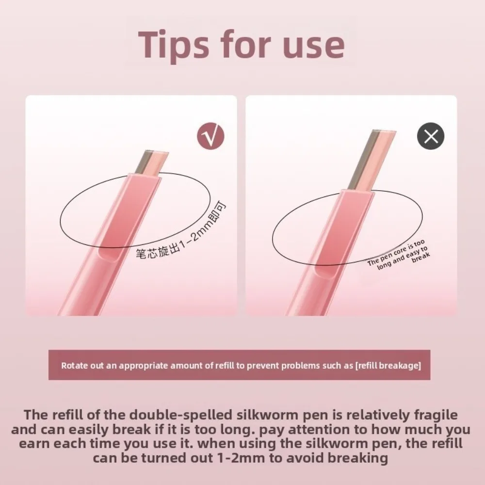 Lápiz de gusano de seda de doble punta, herramienta de maquillaje de ojos, resaltador multifuncional, pluma de maquillaje con pincel, barra de maquillaje abrillantador de ojos