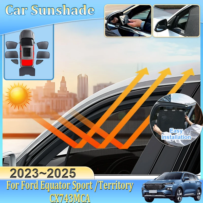 

Солнцезащитная шторка для автомобиля Ford Equator Sport Territory CX743MCA 2023-2025, сетчатая, с защитой от УФ-излучения, на лобовое стекло, автомобильные аксессуары