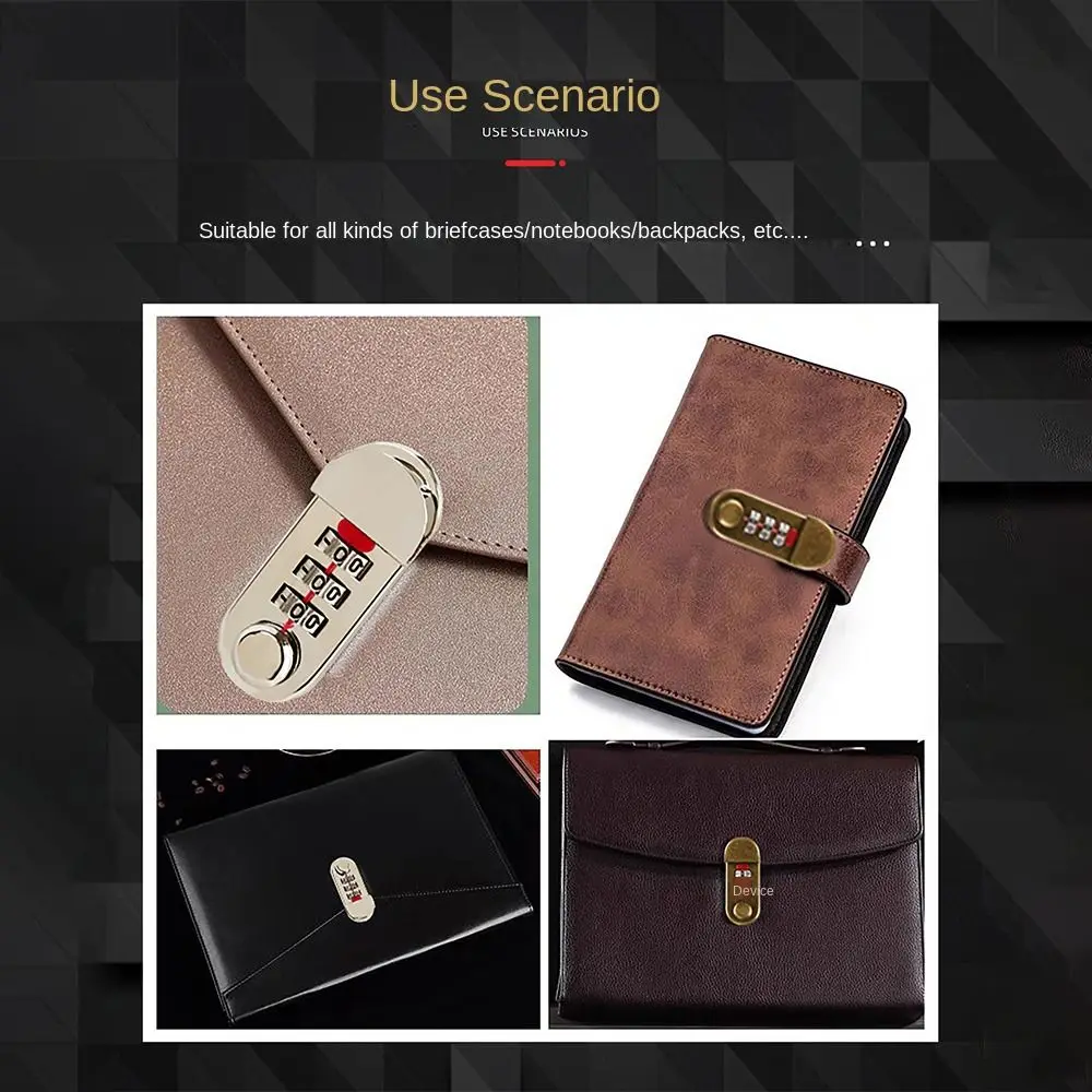 Durable Alloy Notepad Password Lock Waterproof DIY Notebook Password Lock Reusable Alloy Lock Handbag