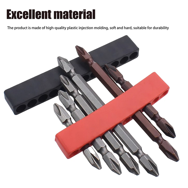 

4pcs 10/12 Holes Screwdriver Bit Holder Soft Rubber Organizer 1/4 Inch Hex Screwdriver Head Drill Bit Stand Case Power Tool