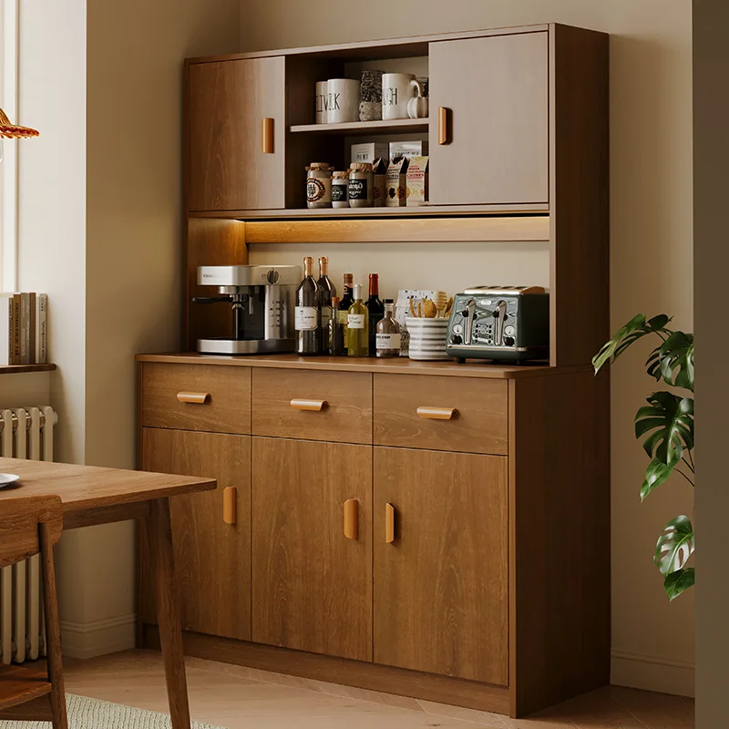 integrated cabinet against the wall, modern and simple, living room storage cabinet, imitation solid wood, light luxury