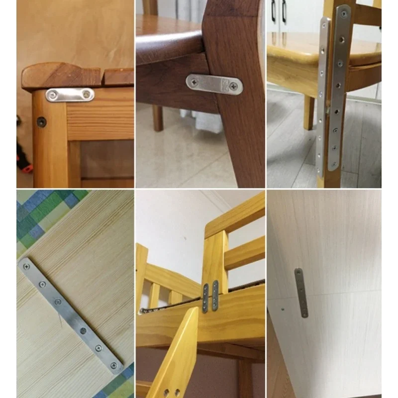 Stainless Steel Flat Straight Brace Bracket Mending Fixing Connection Plate For Furniture Repairing Corner Brackets﻿ 40mm-300mm