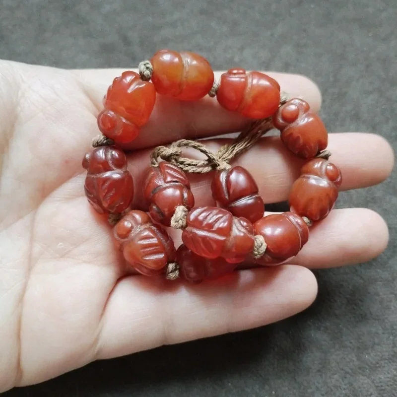 Tibetan Backflow Old Pulp Knows a String of Twelve Agate Make a Great Coup Beads