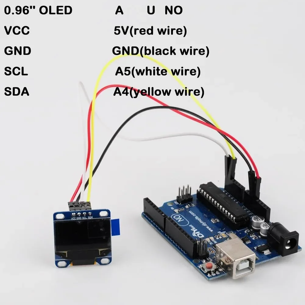 وحدة عرض OLED مقاس 0.96 بوصة 128x64 I2C SSD1306 أزرق لمشاريع Arduino Raspberry Pi ESP32 STM32 ذاتية الصنع