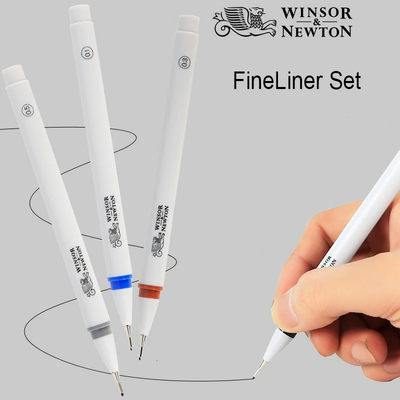 Winsor&Newton fineliner Pen Set black/blue/sepia/cool grey  ink  drawing design Pen