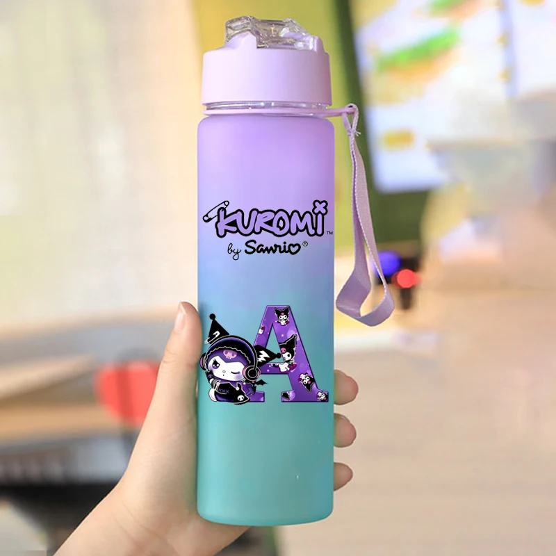 

750ML Sanrio Kuromi Girl Water Bottle Cute Cartoon Water Cup Large Capacity Drinking Bottles Kawaii Portable Sport Cup Kids Gift
