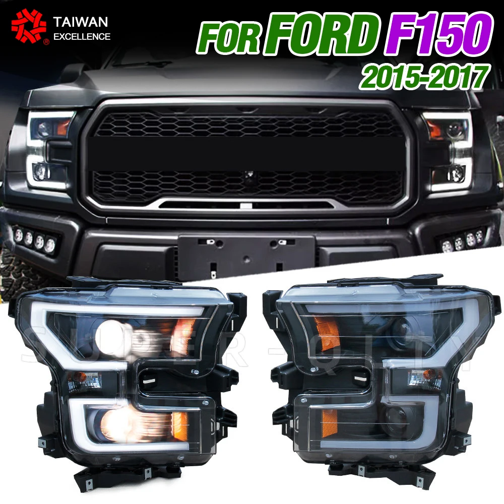 フォードF150 2015-2017用LEDヘッドランプ,ヘッドライトアセンブリ,ドレープ,車用