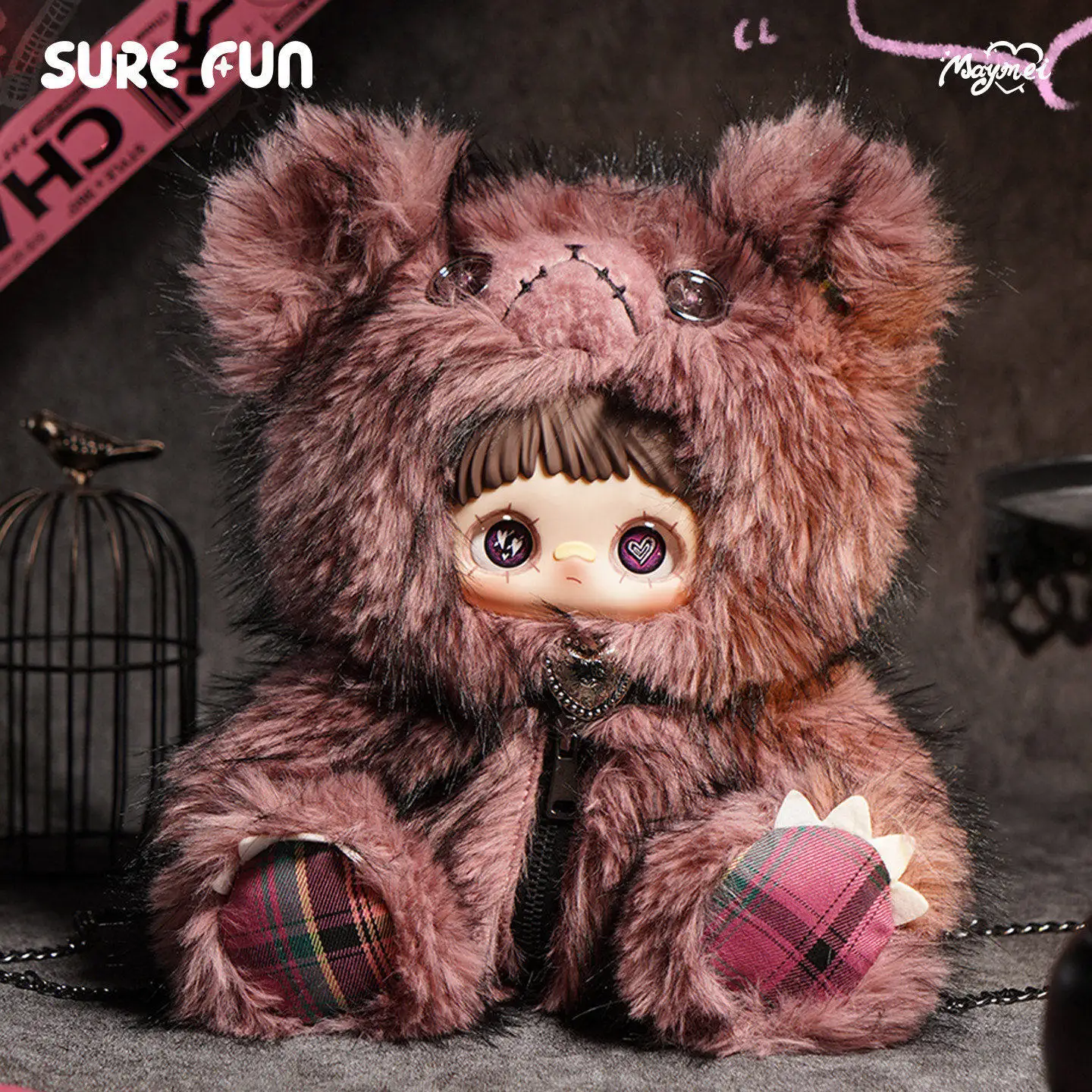 

Плюшевый рюкзак Sure Fun Maymei: Модная коллекционная фигурка в закрытой упаковке, мягкая пушистая плюшевая кукла, подарок на Новый год для взрослых коллекционеров