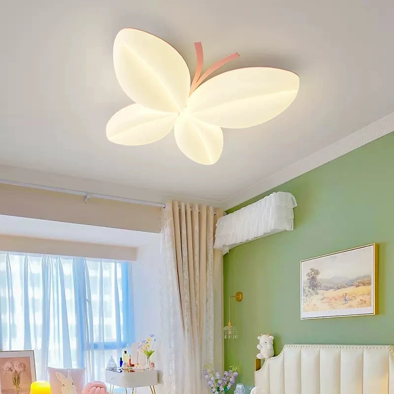 Imagem -05 - Luz Led Borboleta Nórdica para Quarto de Crianças Lâmpadas de Teto Quentes Quarto Princesa Criativo Quarto da Menina