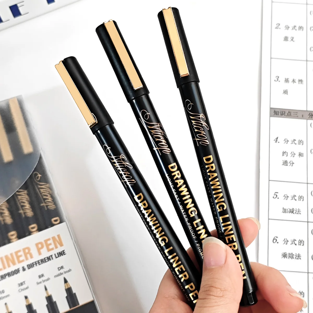 12 تلميح الصباغ بطانة ميكرون الحبر قلم تحديد ل مانغا رسم قلم إبرة هوك خط القلم رسم القرطاسية مجموعة لوازم الفن