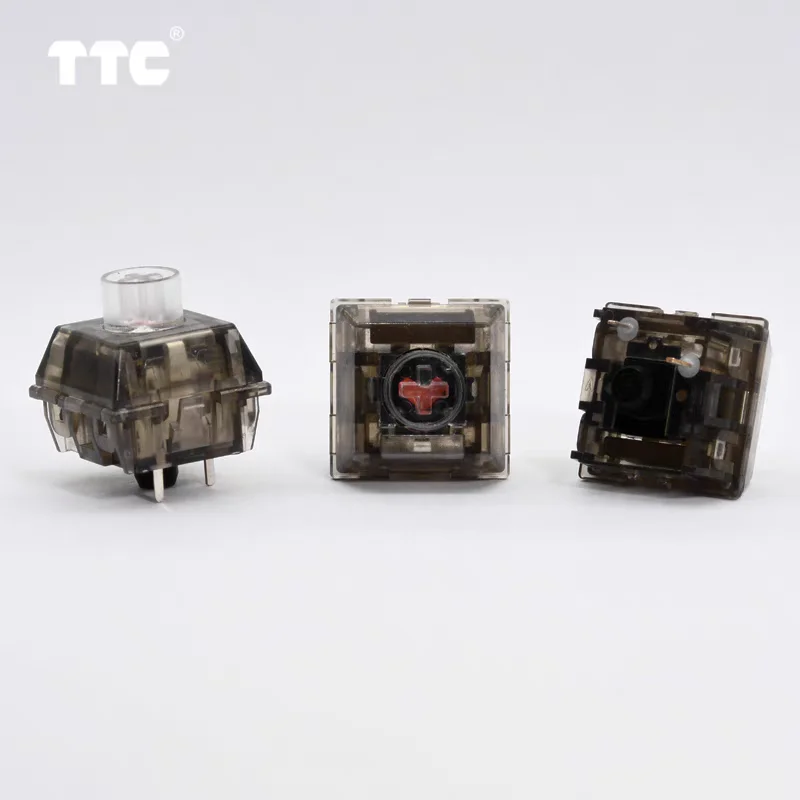 TTC Titan Heart Keyswitch RGB Linear Custom Mechanical Keyboard Love Black Transparent 42g 5 Pins Lubed Long Gild Spring Switch