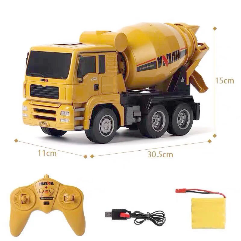 HUINA 1/18 333 RTR 2.4G 6CH RC Remote Control Concrete Car Mixer Truck Tractor Car Outdoor Toys For Boys Gift TH18041