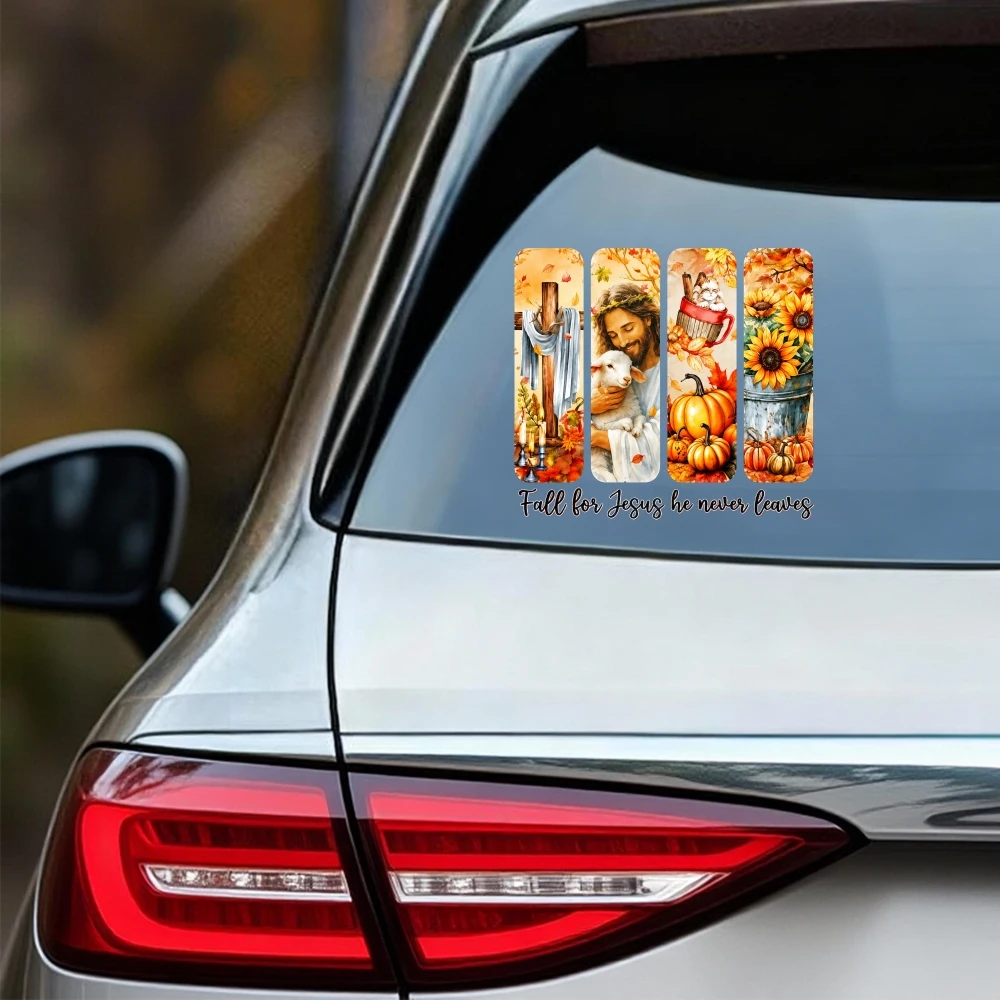 Car Stickers And Decals, Vinyl Decals, Fall Harvest Autumn Leaves Pumpkin, Automotive Decals, Funny Bumper Stickers(1pc)