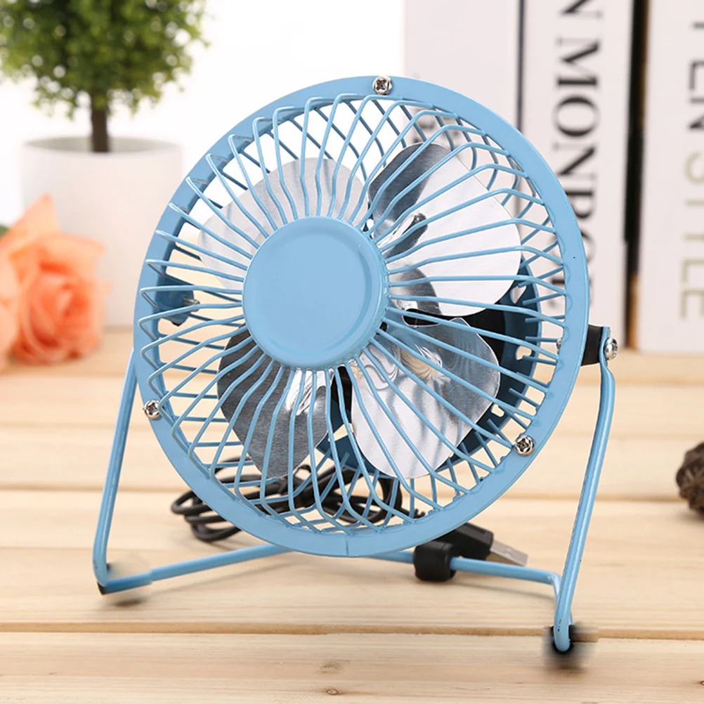 

4 Inch Mini Electric Usb Portable Quiet Floor Table Household Adjustable Stand Metal Mesh Cover Aluminum Blades Wall Mountable